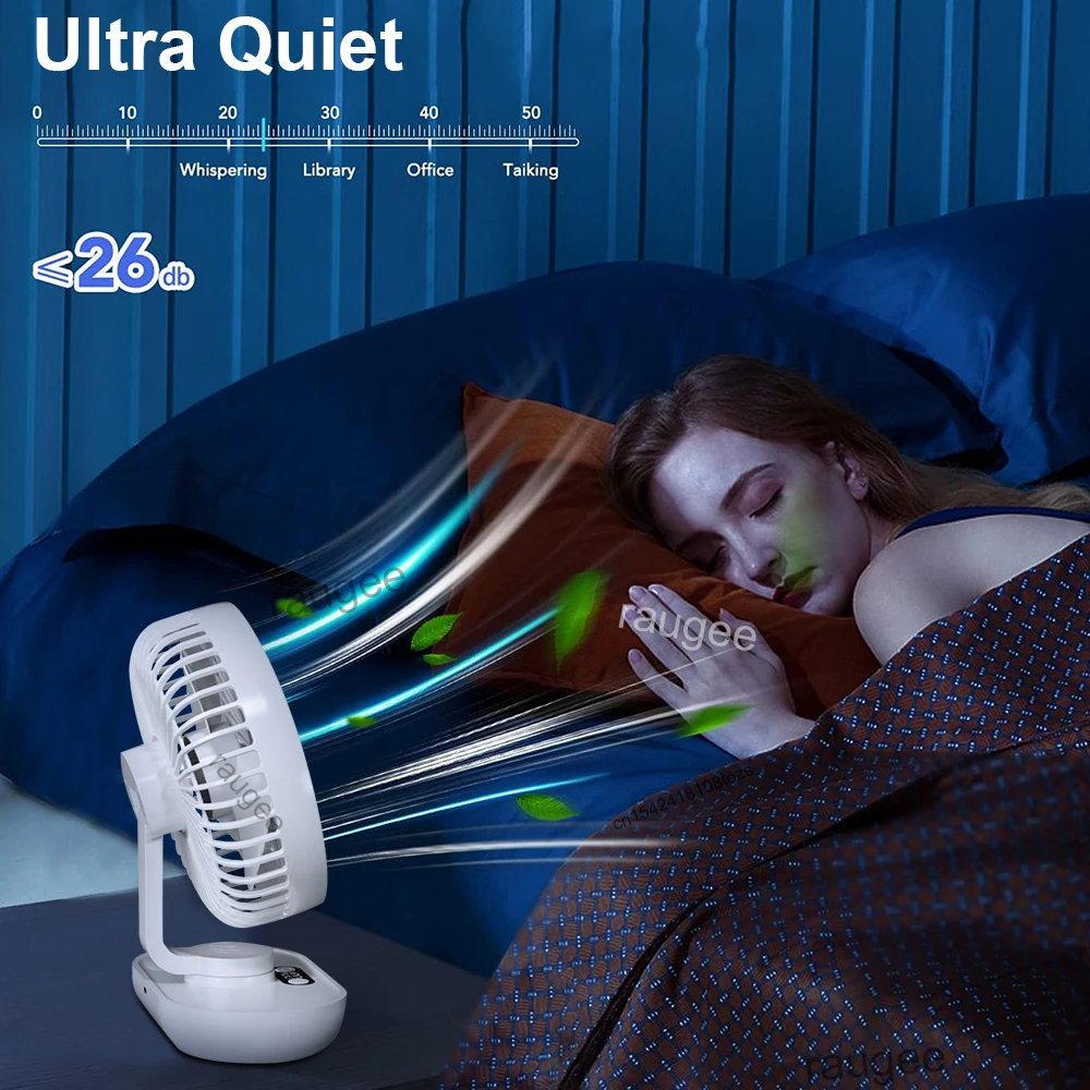 Portable Mini Fan USB Rechargeable Desk Fan 5 Speeds Wireless Electric Fan 90° Adjustable Small Cooling Table Fan for Home