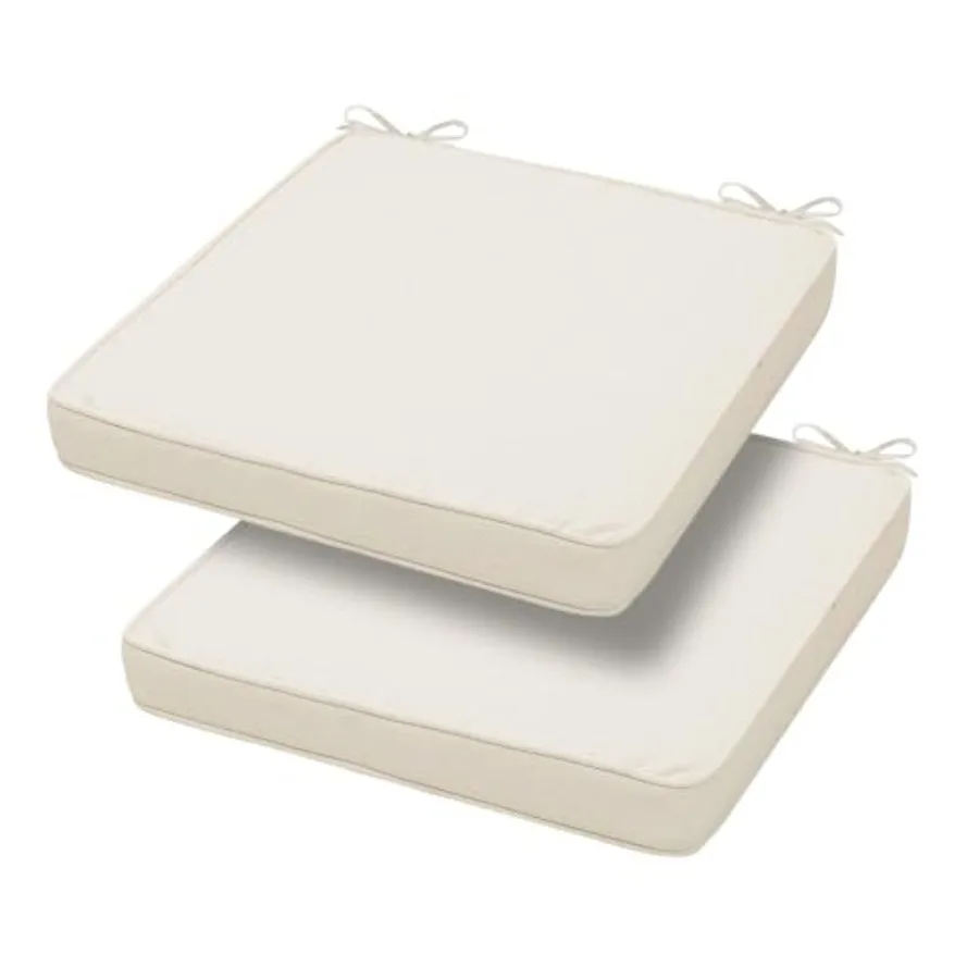 

Квадратные подушки для сидений 18" x 18" x 2.5" (2 шт.), водонепроницаемые, устойчивые к погодным условиям, универсальные подушки для стульев для патио и улицы.