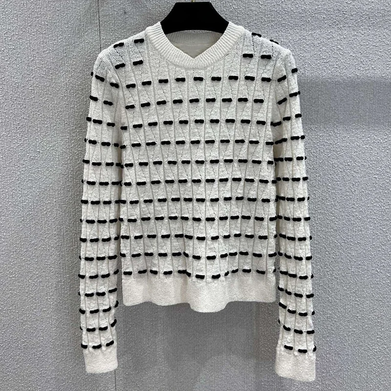 

Качественный разноцветный женский пуловер с круглым вырезом, подходит для осенне-зимней одежды 25100723