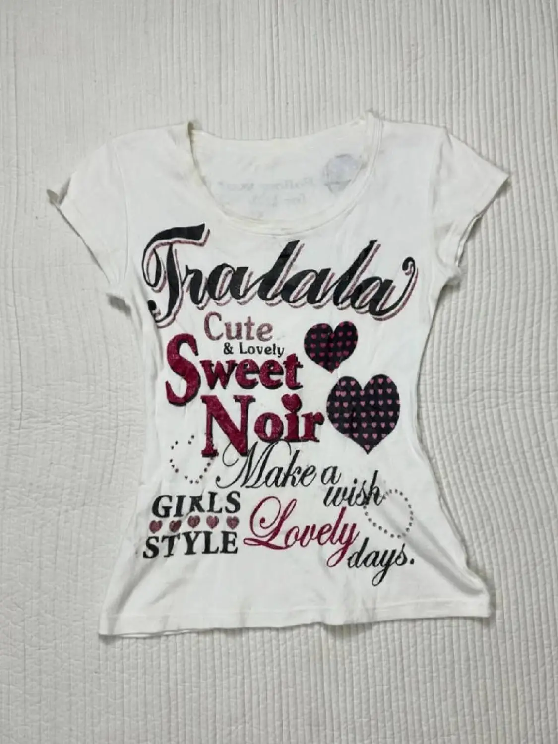 

Subculture Vintage Printed T-shirts Women Short Sleeve Punk Y2k Crop Tops Female Retro Gothic White Tees Korean Fashion Chic