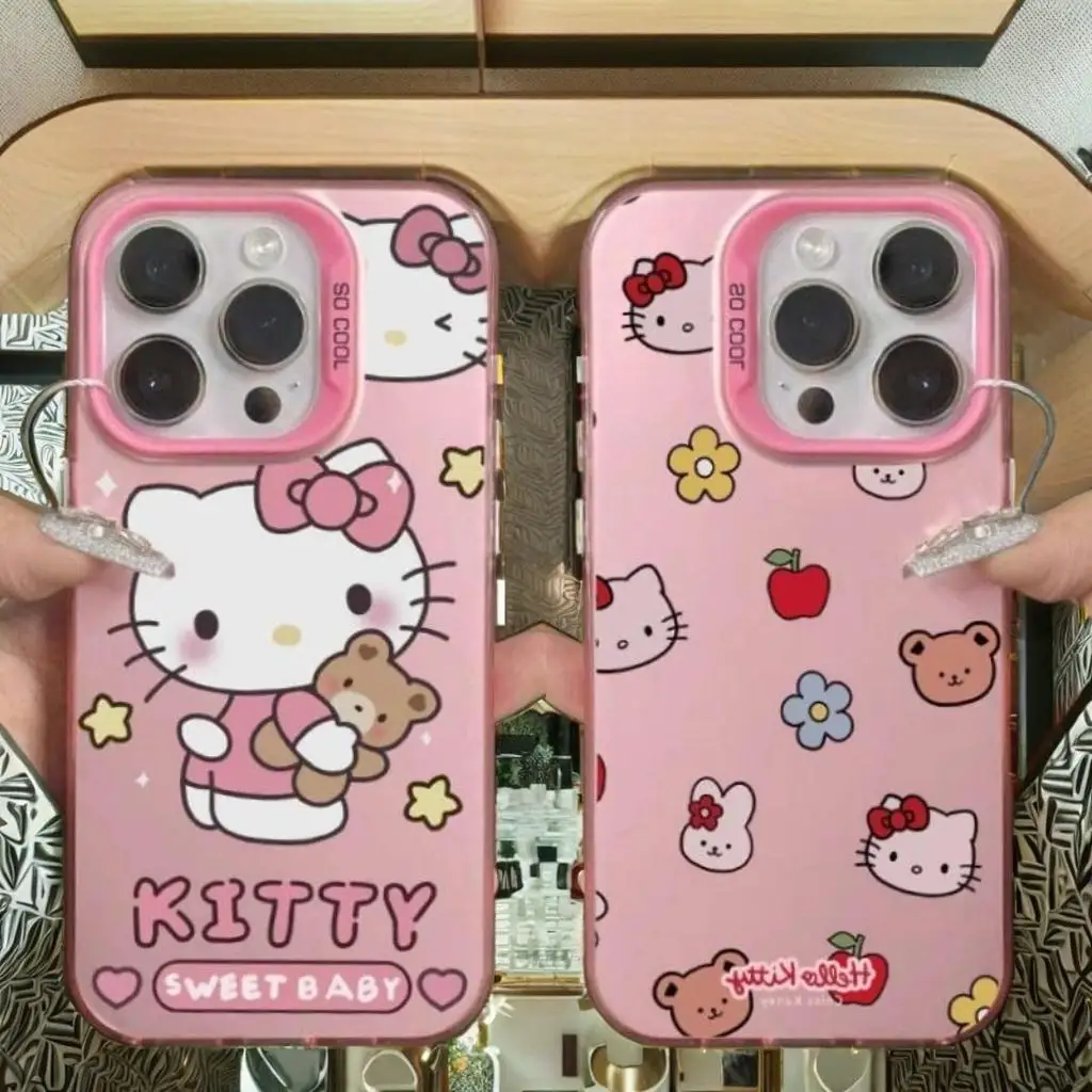 

Original Sanrio Hello Kitty Phone Case For Samsung S25 S24 S23 S22 S21 Plus FE Ultra A55 A35 A34 A54 A53 A52 Cover Painted IMD