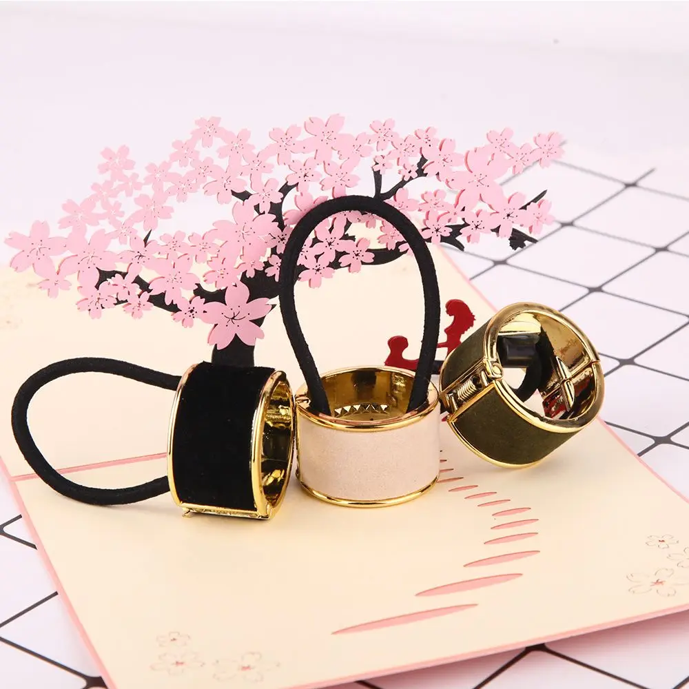 

Women Hair Accessories Scrunchie Elastic Alloy Rubber Bands Ponytail Buckle Ponytail Holder Hair Ropes