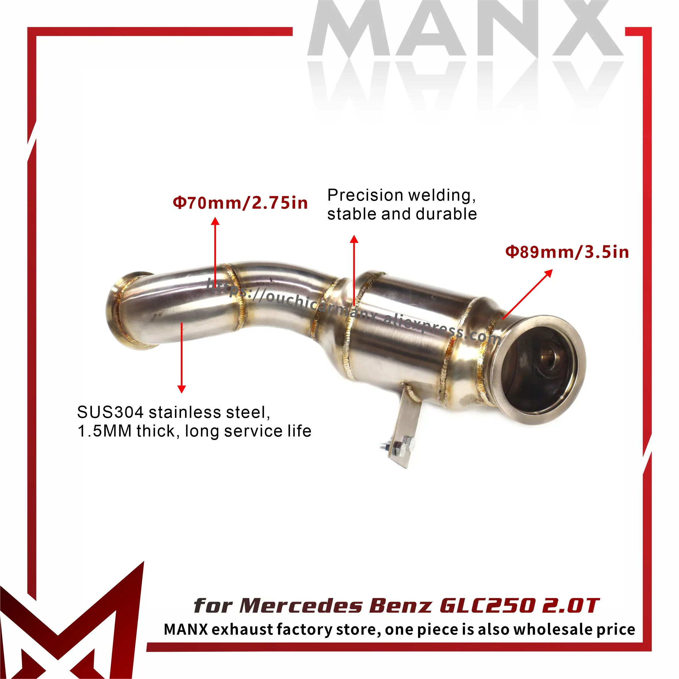 

MANX Exhaust system for Mercedes Benz GLC250 2.0T high-quality Downpipe Continuous surprises Exact Fit