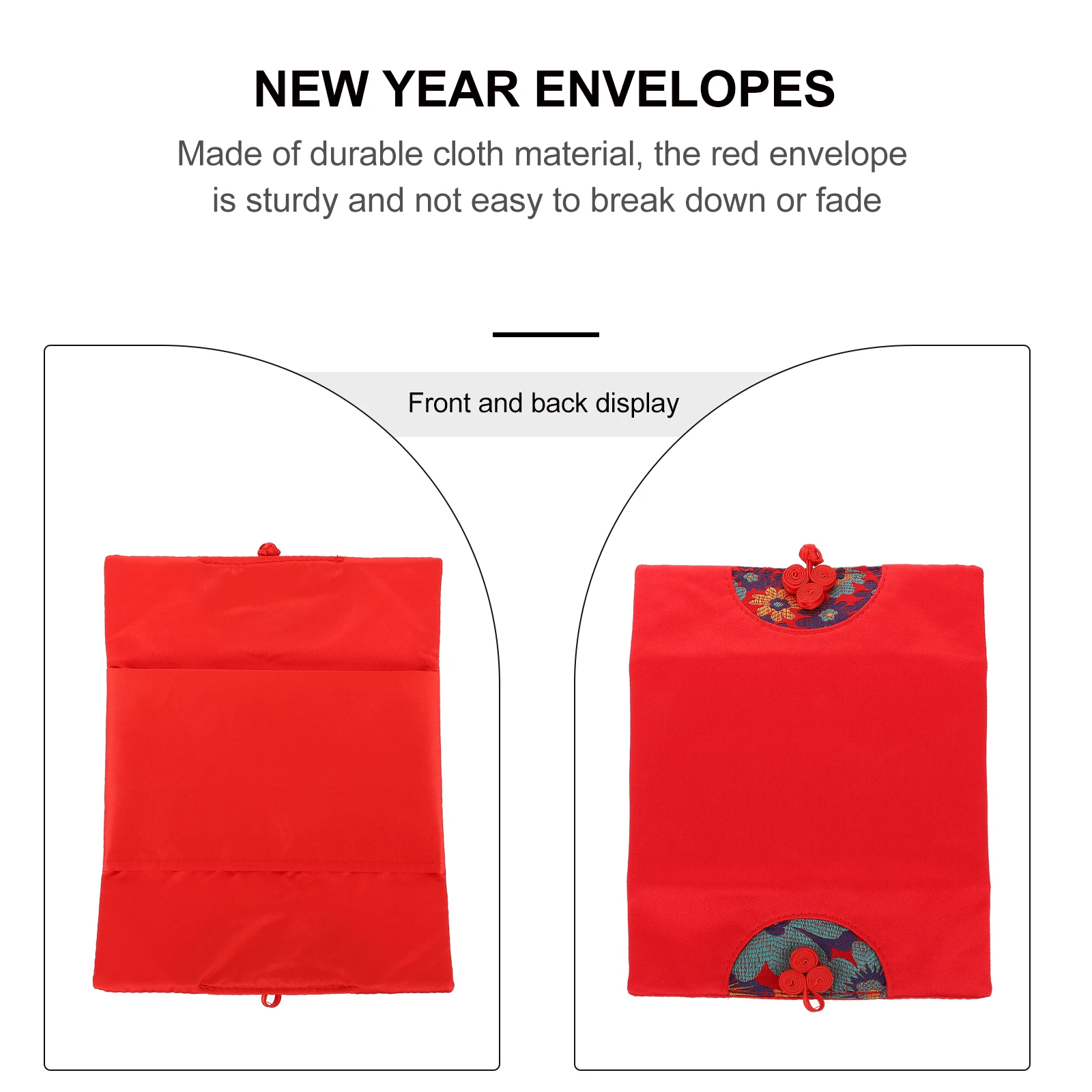

Silk Cloth Red Envelope Chinese New Year Creative Red Pocket Sturdy Non-Fading Buckle Closure Lunar Festival Money Packet Cloth