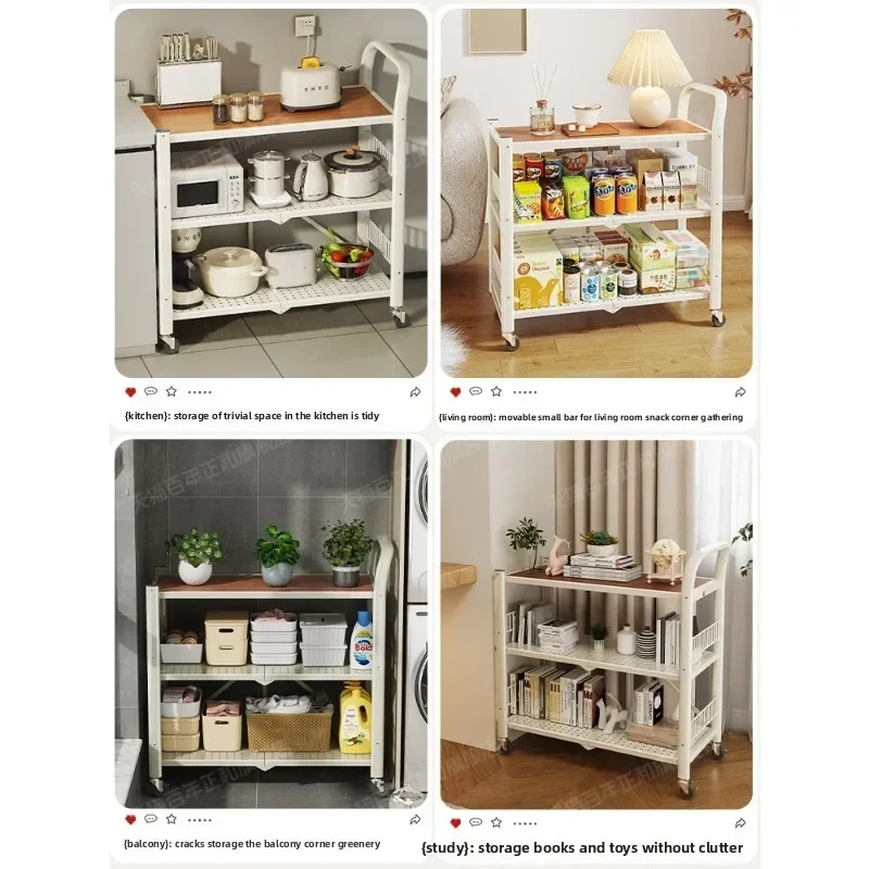 Picture 6: Installation-free folding kitchen rack, mobile storage cart