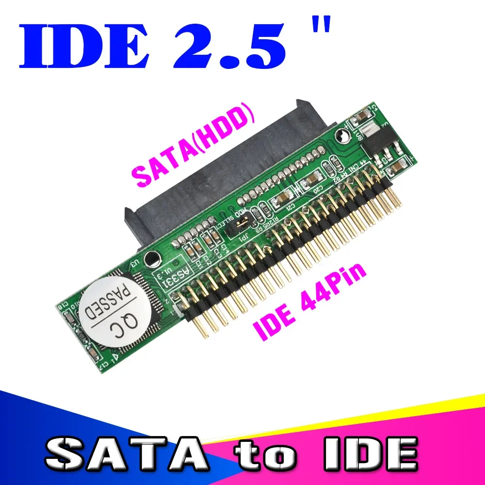 Sata To IDE 2.5 Sata Female To 2.5 Inch IDE Male 44 Pin Port 1.5Gbs Support  ATA 133 100 HDD CD DVD Adapter