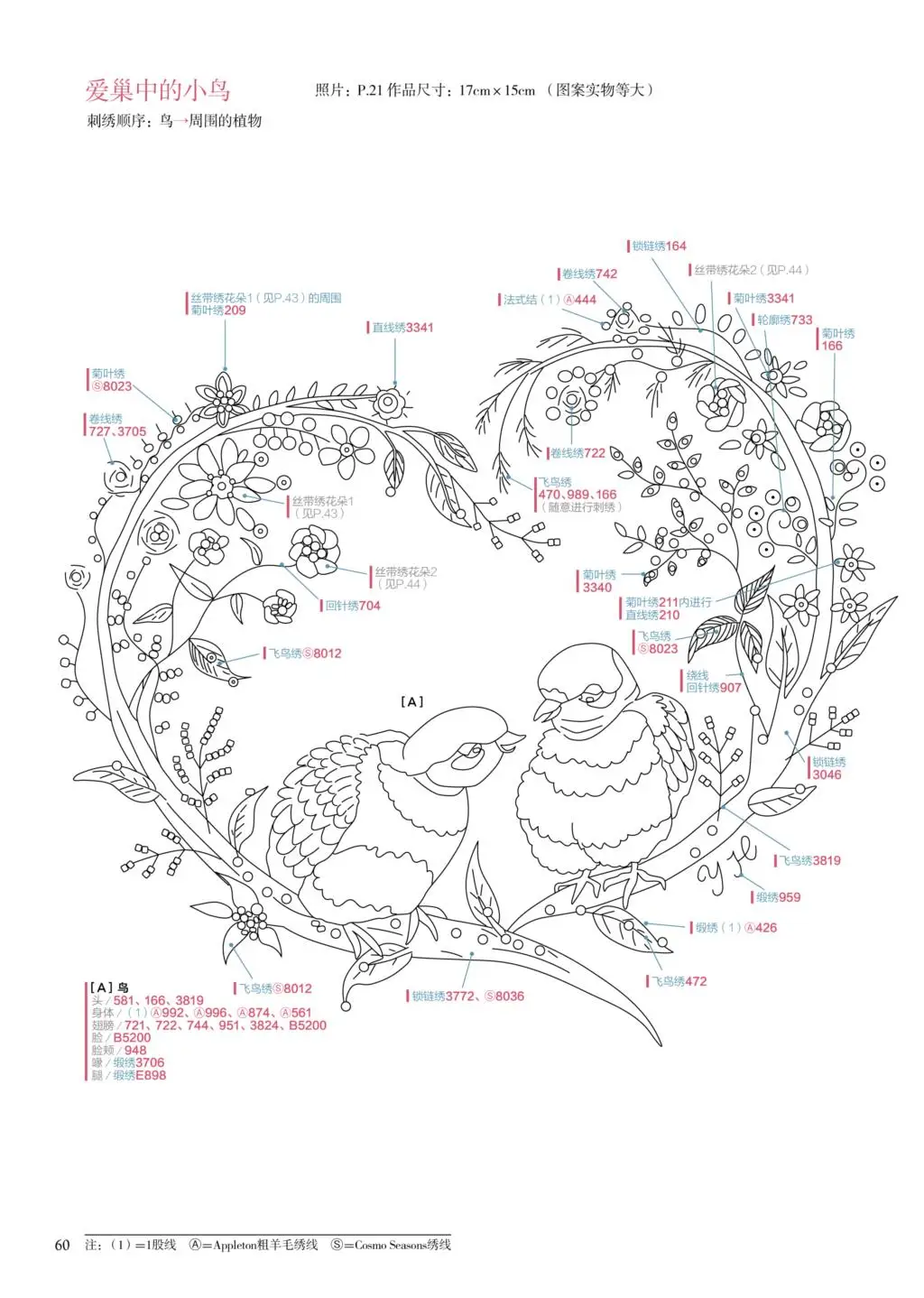 Cute Bird Rabbit Animal Bordado Picture Book Bordado Pattern Stitch 3D Bordado Tutorial Books