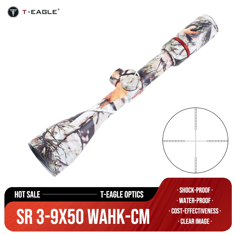 

T-EAGLE SR 3-9X50WA Camouflage Wide Angle Tactical Hunting Riflescope Shotting Optical Rifle Scopes Airsoft Sight Fits.308 .223