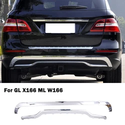 A1668851274 A1668852374 Rear Bumper Chrome Chromium Trim Spoiler Diffuser For Mercedes Benz GL X166 ML W166 GL350 BLUETEC ML350