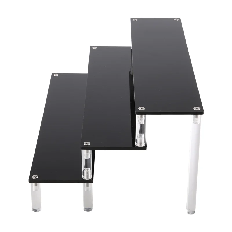 حامل عرض كب كيك أكريليك من طبقات ABHZ-3، رف منظم المجموعة، حامل الحلويات ورافعات عرض مستحضرات التجميل