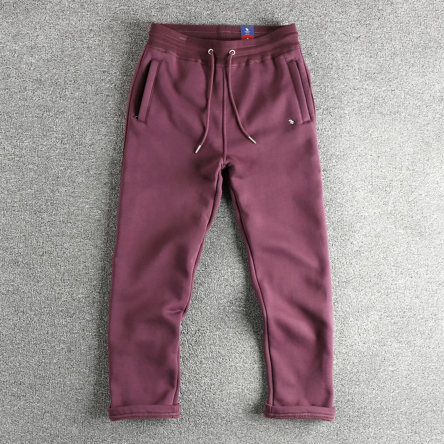

American Classic Thickened Fleece Men's Casual Sweatpants Loose Straight Leg Slimming Sports Long Trousers Winter Youth Fashion