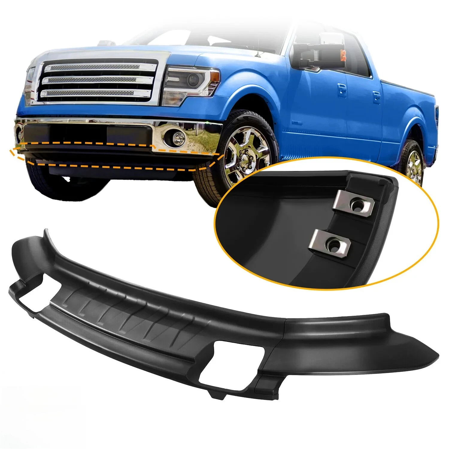 Textured Front Lower Bumper Valance Fit For Ford F-150 2009-2014 W/ Tow Hole