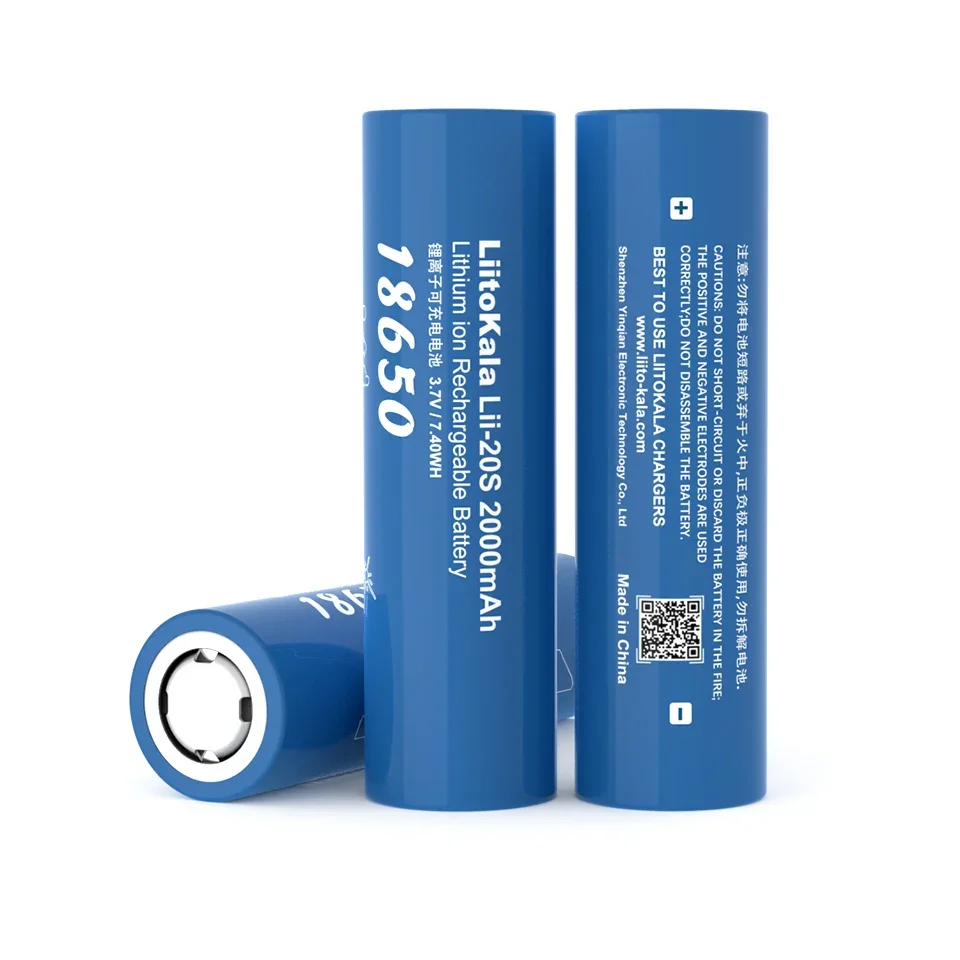 電動工具用充電式リチウム電池,LiitoKala-Lii-20S,18650 mah,2000 v,1〜20個,3.7