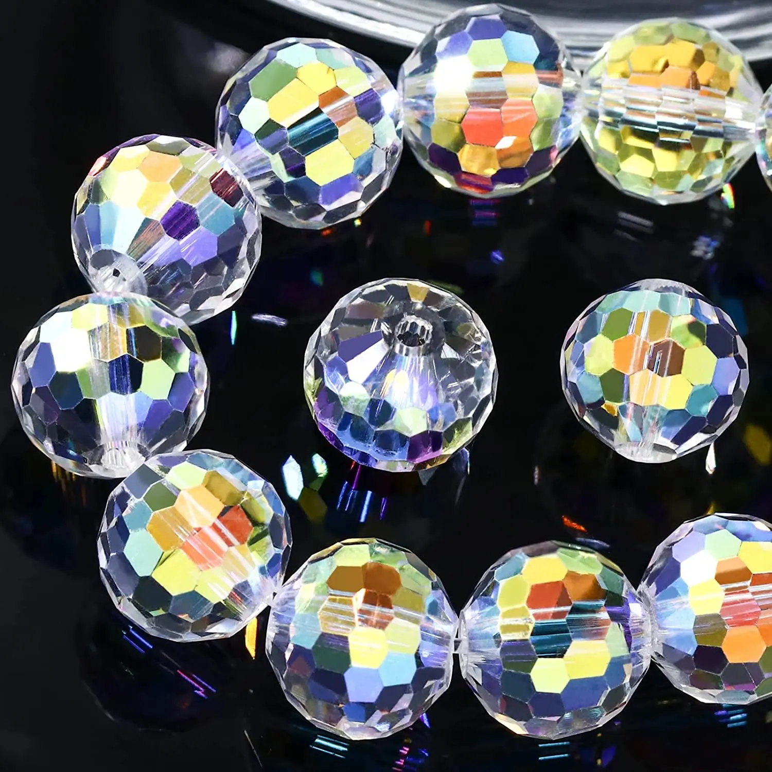 

6/8/10/12/14mm 96Facets Austria Crystal Glass Round Beads Crafts for Jewelry Making DIY Bracelet Earrings Necklace Accessories