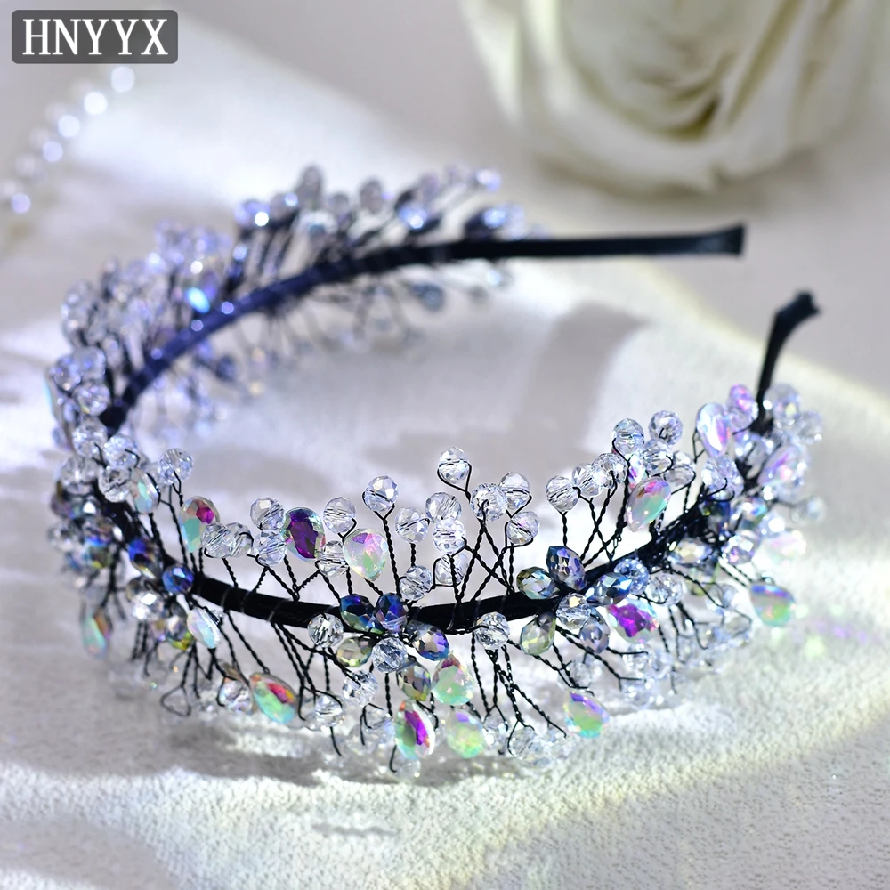 

HNYYX Crystal Beaded Headband Sparkling Rhinestone Hair Piece Party Hair Hoop Fashion Hair Accessories Wedding Hair Jewelry A88