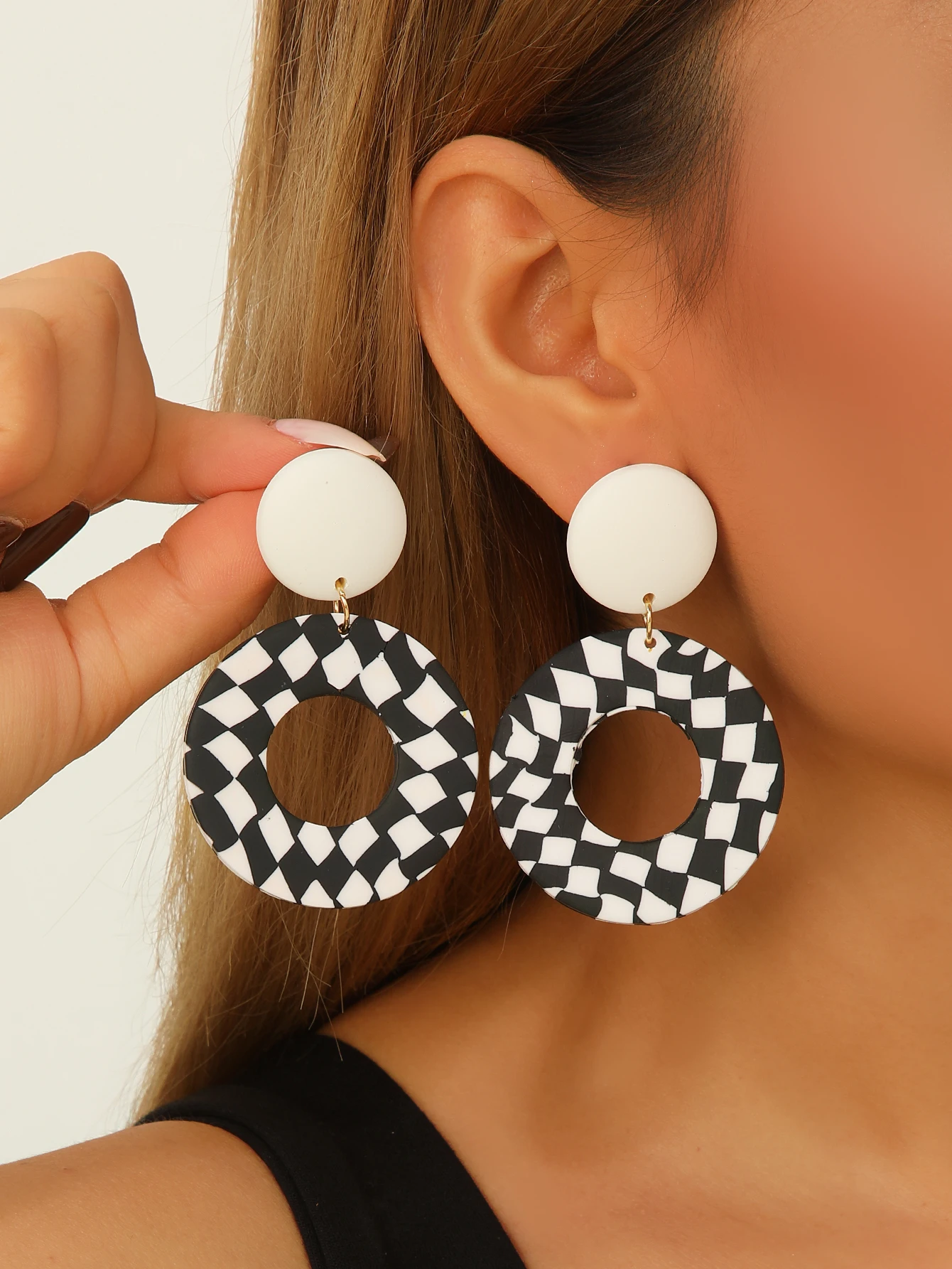 Trendy Boho Polymer Clay Earrings Geometric Bold Colorful Design Lightweight Fashion for Women Everyday Wear Party Gift