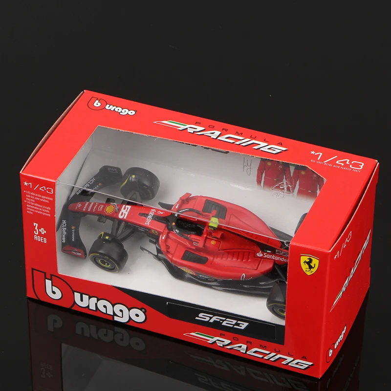 Bburago 1:43 Ferrari SF23 F1 Car Model 2023 Formula Racing 16# Charles Leclerc 55# Carlos Sainz Diecast Vehicles Toy Collection