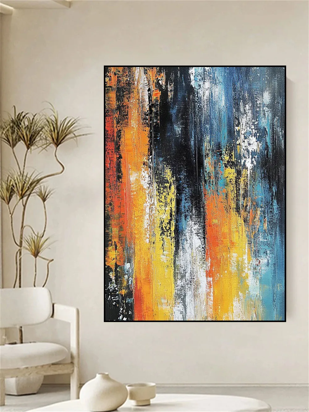 

Pure Hand Drawn Vivid Colors Abstract Texture Oil Painting Large-Sized Wall Art Decoration Living Room Bedroom Hanging Painting