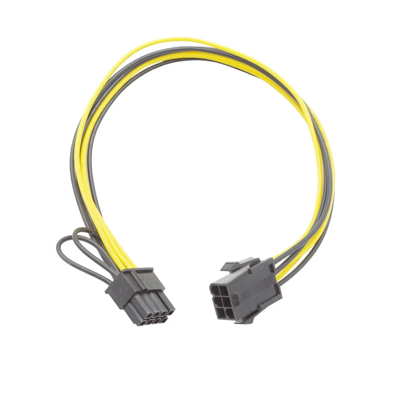 6 PIN to 8 PIN GPU Graphics Card Power Supply Cable 6P Female to 6+2P Male Extend Wire Converter 1007 18AWG Cord Adapter