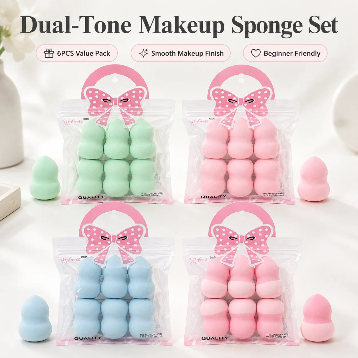 6 sets de brochas de maquillaj - Beauty Makeup Egg reseña y precio