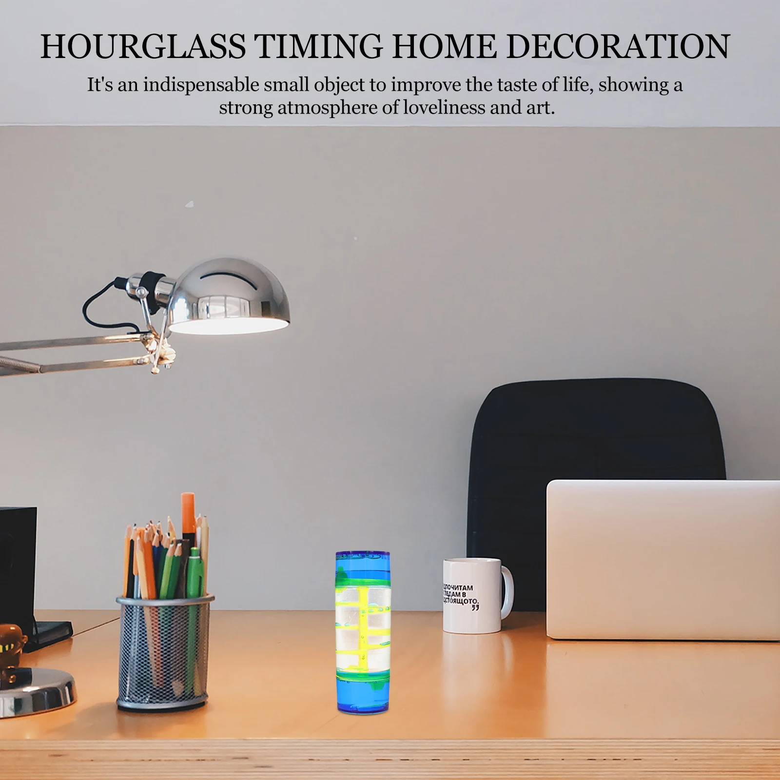 

Creative Oil Drop Hourglass Desktop Liquid Timer Sensory Play Decorative Ornament for Home Study Room Liquid Sensory Timer