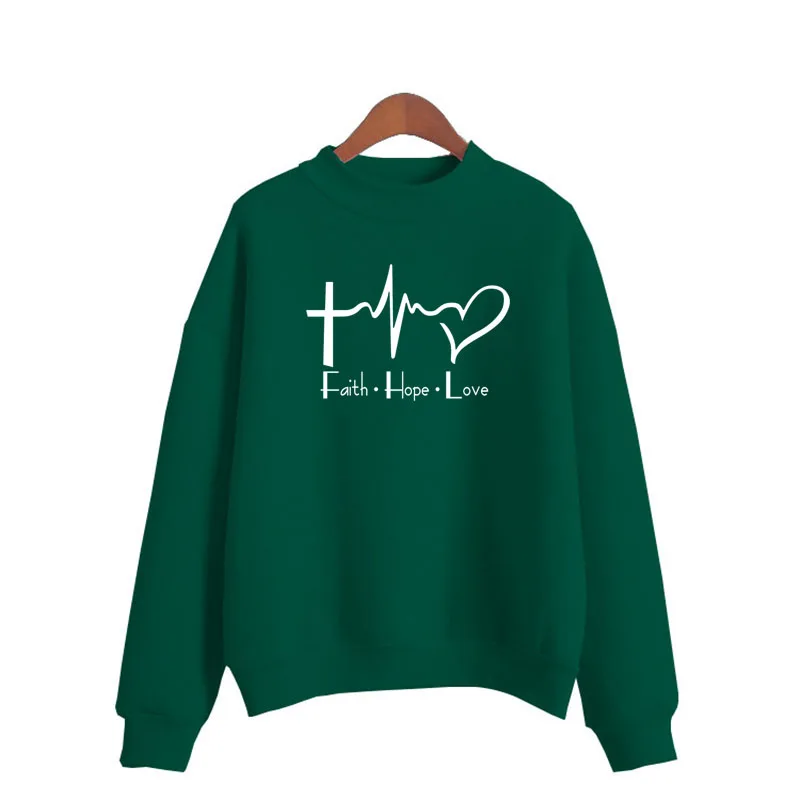 

Brand comfortable Fashion FAITH HOPE LOVE Print Sweatshirt Clothes O-neck Sweatshirt hoodies Women Autumn Hip Hop women Clothing