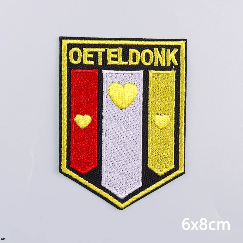 Nederland Oeteldonk embleem geborduurde patches kikker patch Nederland carnaval patches voor kleding uniform DIY opstrijkbare patches