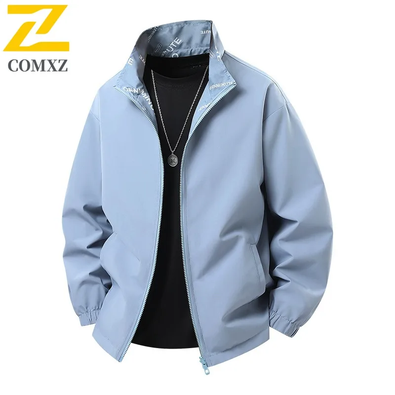 

COMXZ 2025 Jacket Unisex Stand Collar Hiking Fishing Windproof Coat Men Women Casual Outdoor Camping Waterproof Autumn Garment