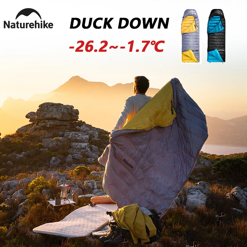 Naturehike Camping Winter Sleeping Bag CW700 Duck Down Sleeping Bags Ultralight Portable Outdoor Hiking Waterproof Sleeping Bags