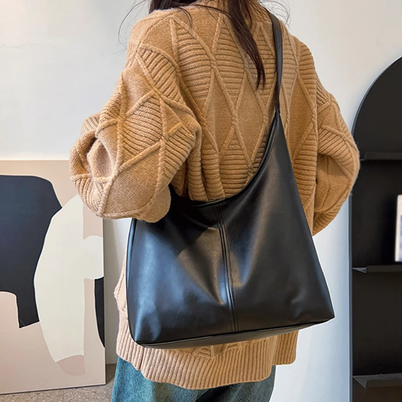 Women's shoulder bag Casual bag Versatile Solid ColorWomen's underarm bag Solid Color Versatile Tote bagRetro Commuting Texture