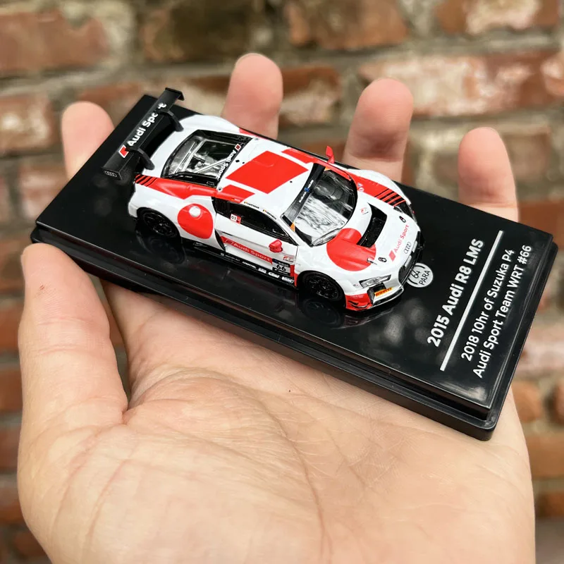 

1:64 Original Model By Paragon,2015 AUDI R8 LMS 2018 10hr of Suzuka P4 Audi Sport Team WRT #66,Diecast Model for Display,Gift