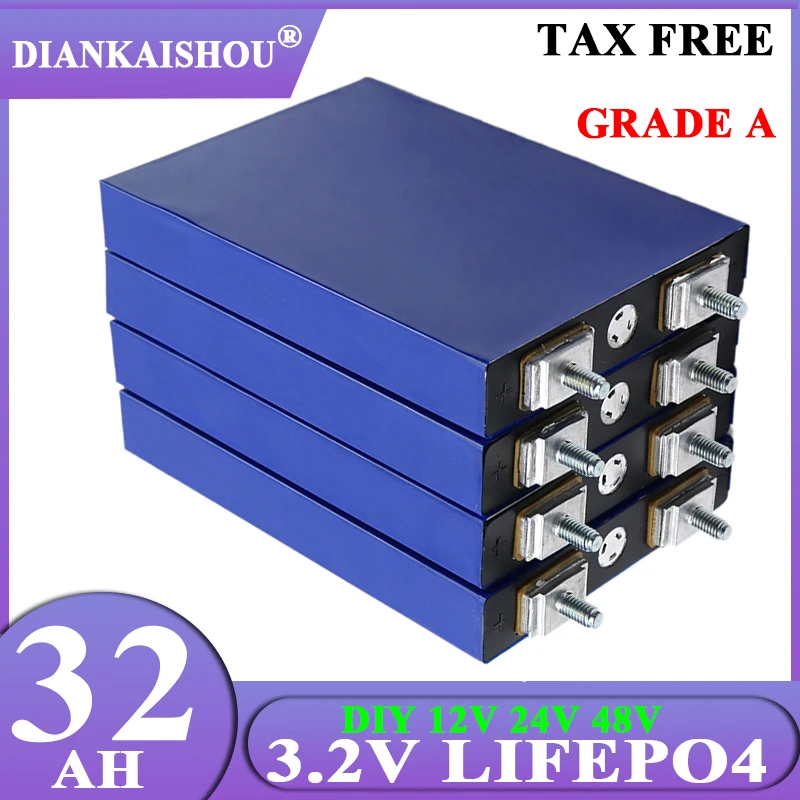 

new 3.2V 32Ah battery pack LiFePO4 phosphate 32000mAh for 4S 12V 24V Motorcycle Car motor batteries modification Stud