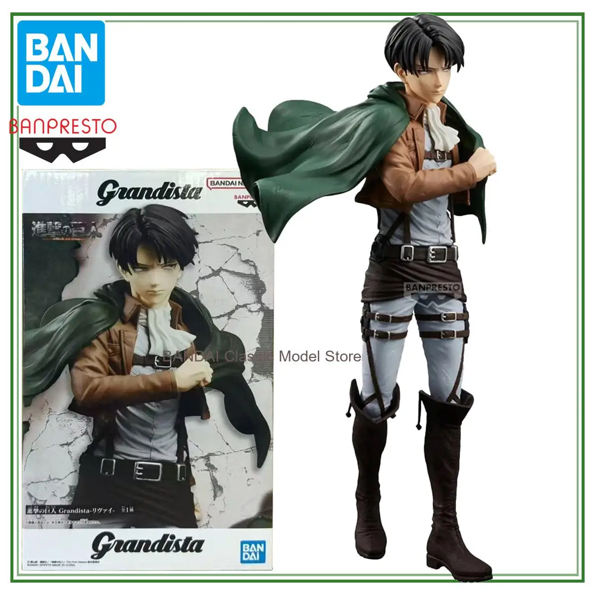 

Banpresto Anime Attack on Titan Figurines Grandista Rivaille Ackerman PVC Action Figures Figurals Collectible Model Toys
