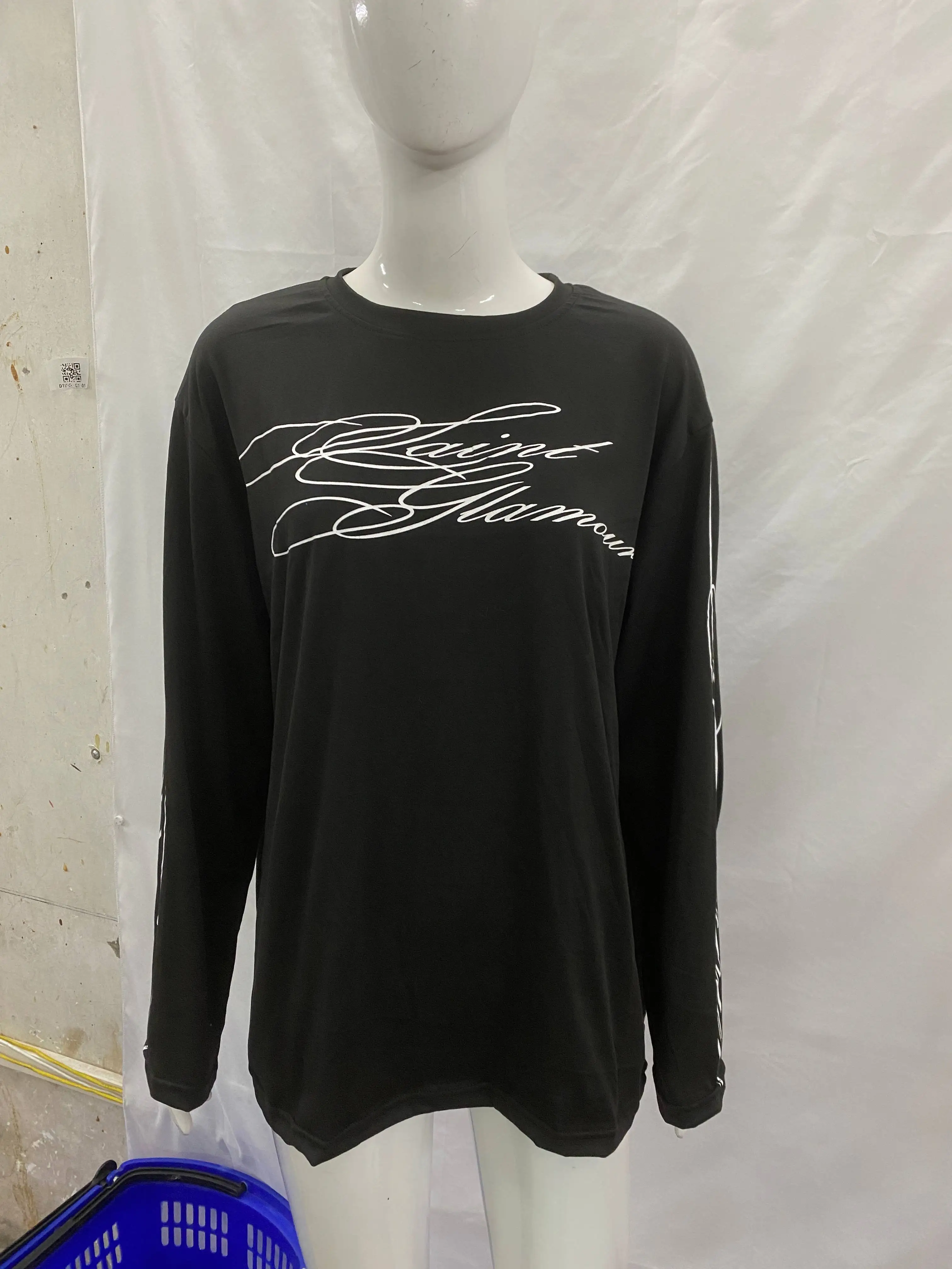 الخريف المرأة الشارع موضة Harajuku Ins نمط شخصية طباعة الجولة الرقبة طويلة الأكمام تي شيرت القوطية الرجعية Y2k الملابس