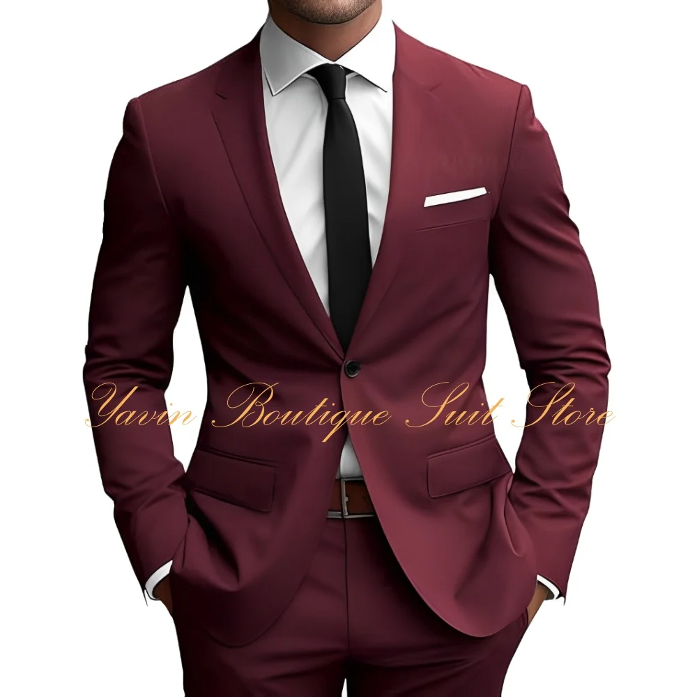 

Formal Business Men's Suits Slim Fit Suits for Men 2 Piece Tuxedo Fashion Wedding Prom Suit