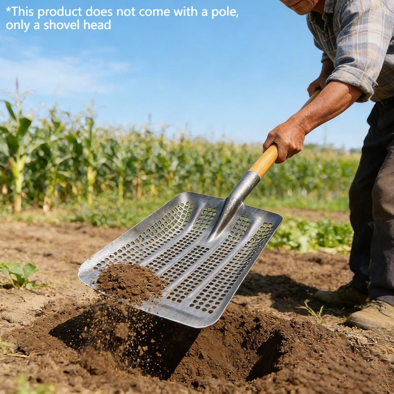 Garden Hollow Shovel Head Heavy Farmland Filter Shovels Corn Peanuts Manual Strainer Shovels Gardening Shovel with Round Hole