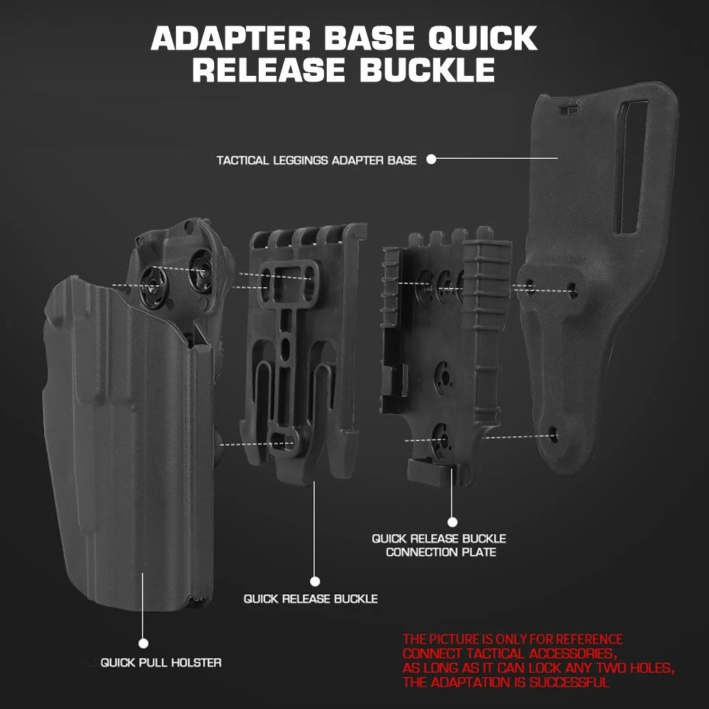 Tactical Drop Leg Band Strap Quick Locking System Kit for Glock17 M9 Pistol Holster Platform Adapter with QLS 19 22 Hunting Gear view 3