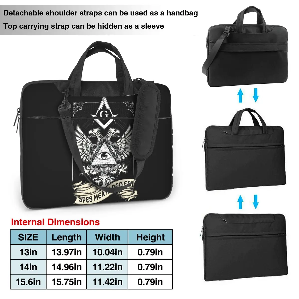 Handbag Laptop Bag Freemason Logo Shockproof Notebook Pouch Compass Mason For Macbook Air Pro Asus 13 14 15 Kawaii Computer Bag