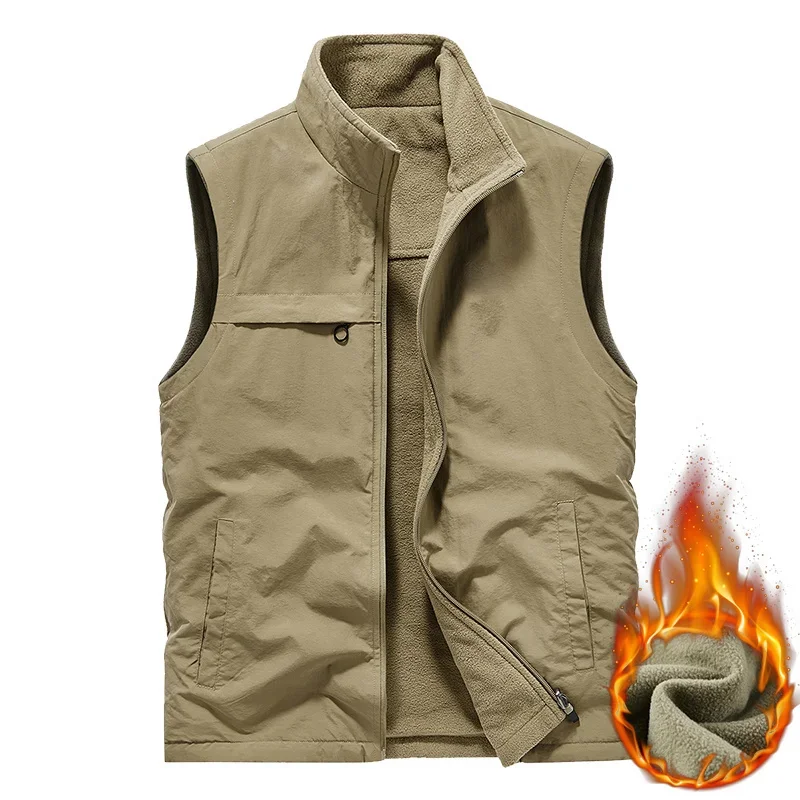 Camping Vest Zip Multi-pocket Tactical Military Men\'s Winter Jackets Mesh Sleeveless Jacket Work Climbing Hunting Man Denim Coat