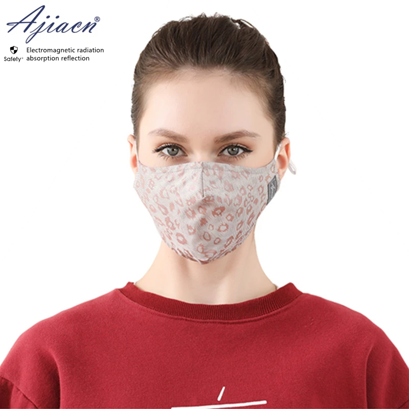 

Genuine Electromagnetic radiation protective 50% silver fiber fabric mask EMF shielding pure cotton lining mask