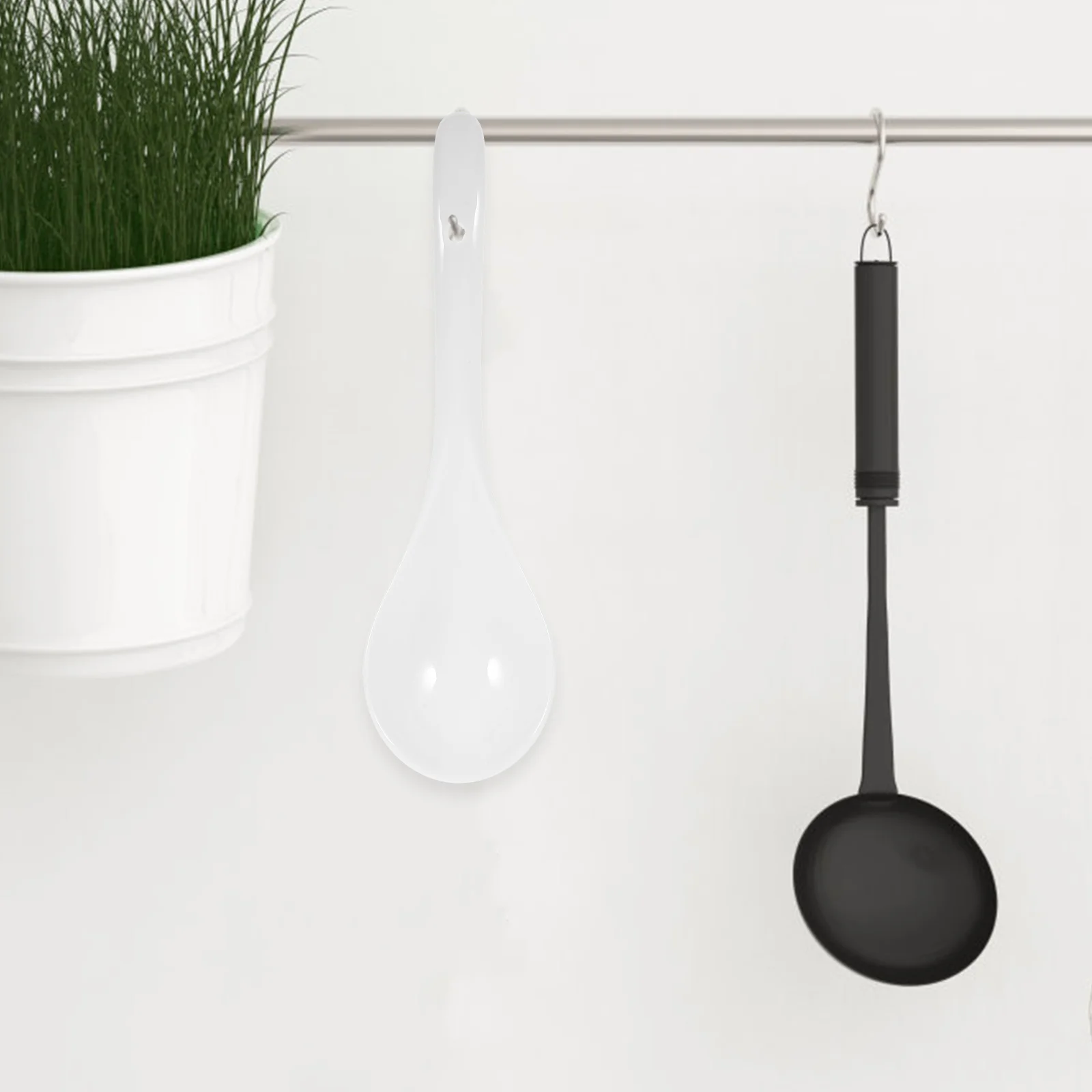 

3pcs Ceramic Soup Spoons Daily Food For Ramen Noodles Soup Kitchen Set Large Spoons Porcelain Spoon Elegant Spoon