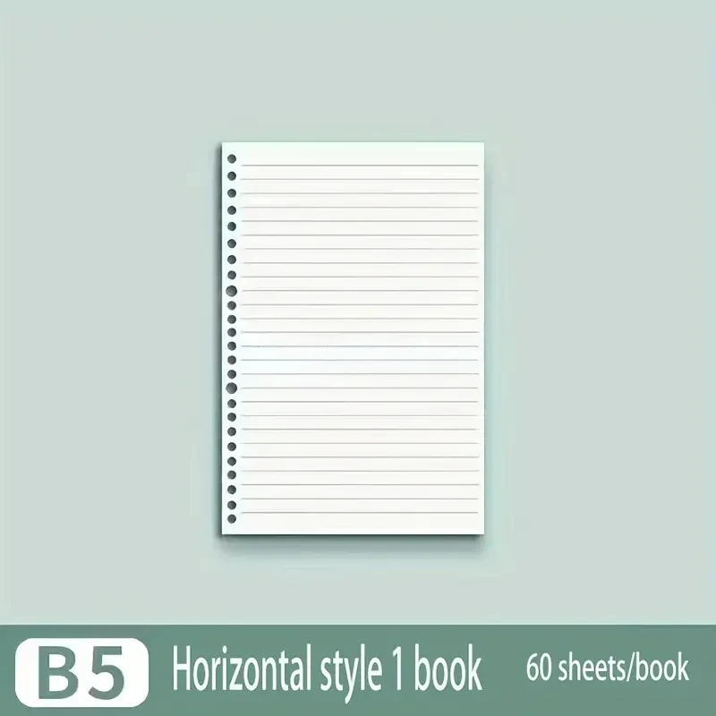 60 Blatt Notizbuch, Nachfüll-Notizblock, lose Blätter, Papier, A4/B5/A5, blanko/Raster/gefütterte Notizbücher, Schreibblöcke, Büro, Schule – Detail 11
