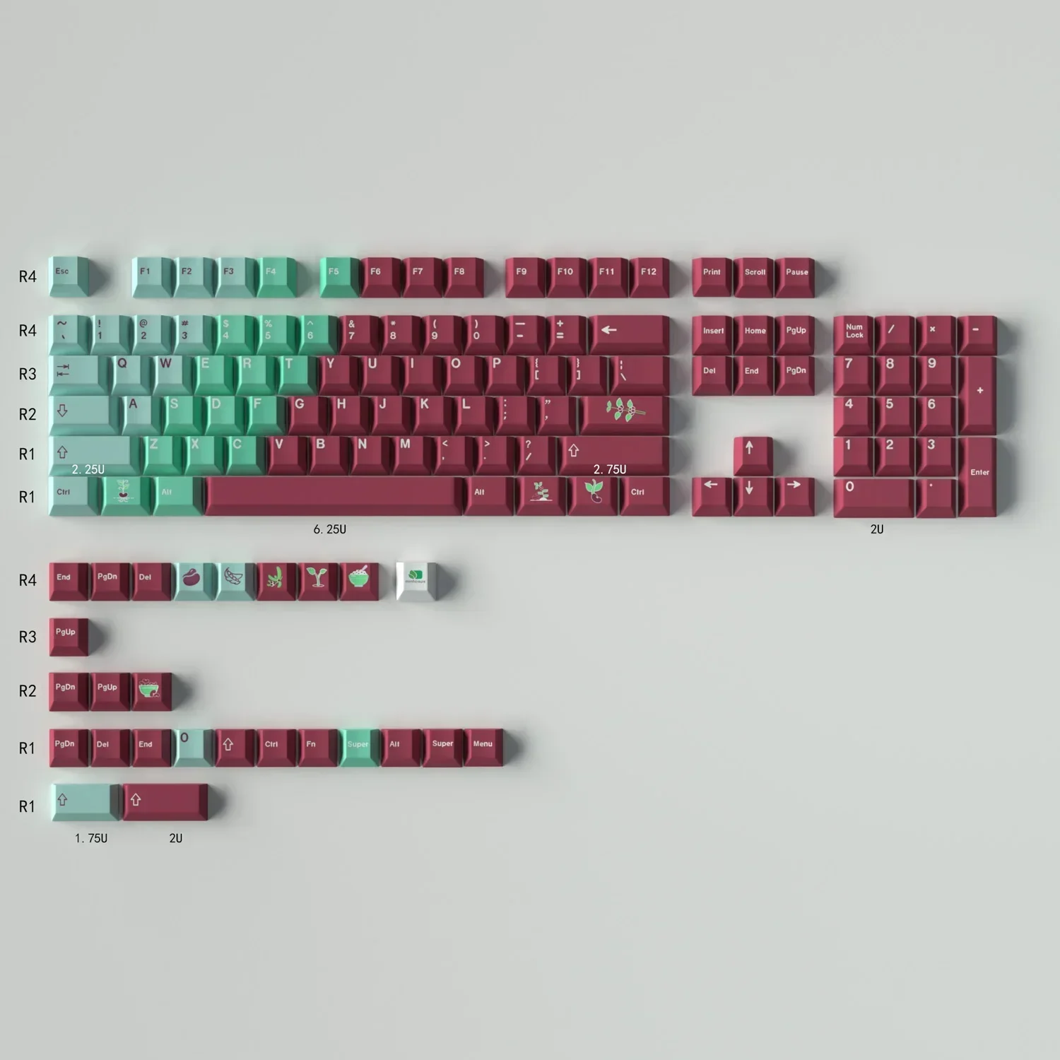 

Original red bean keycap gradual change original height PBT hot sublimation full set of mechanical keyboard cap