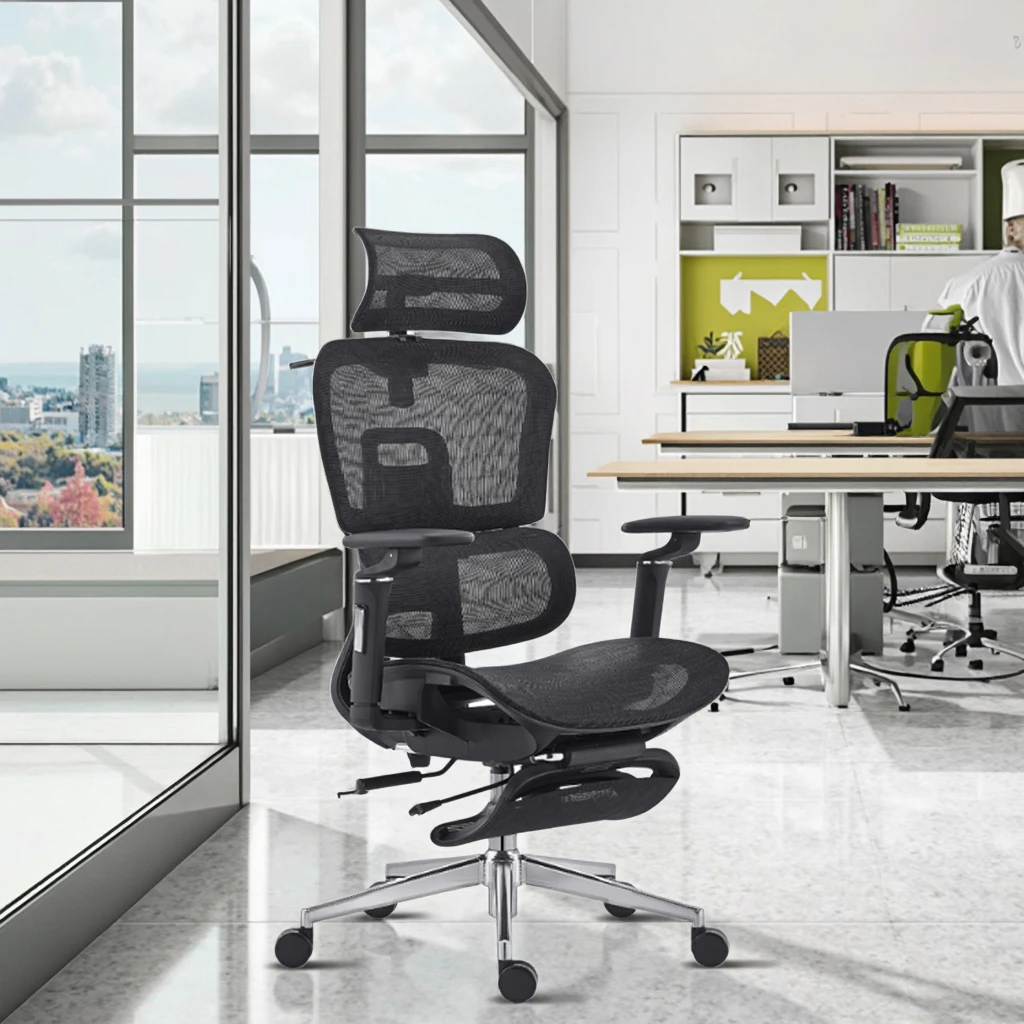 

ZC02 High Quality Ergonomic Executive Office Chair PU Leather Aluminum Mesh Multi-Function Swivel Adjustable Comfortable Chair