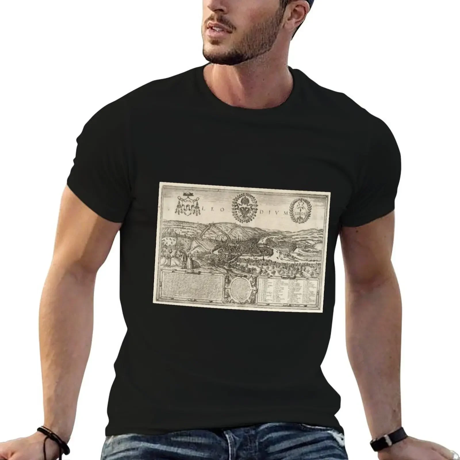 Vintage Liege Belgium Map (1575) T-Shirt new edition vintage anime shirt plain black t shirts men