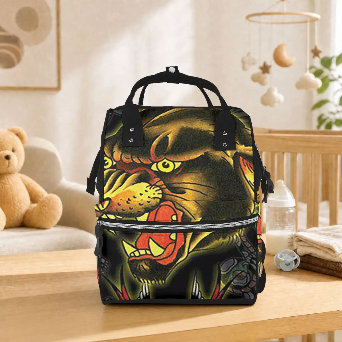 Ed-hardy Tattoo Tiger Skull Student Backpack School Bag Hiking Travel Daypack for Men Women Bookbag Shoulder Bags