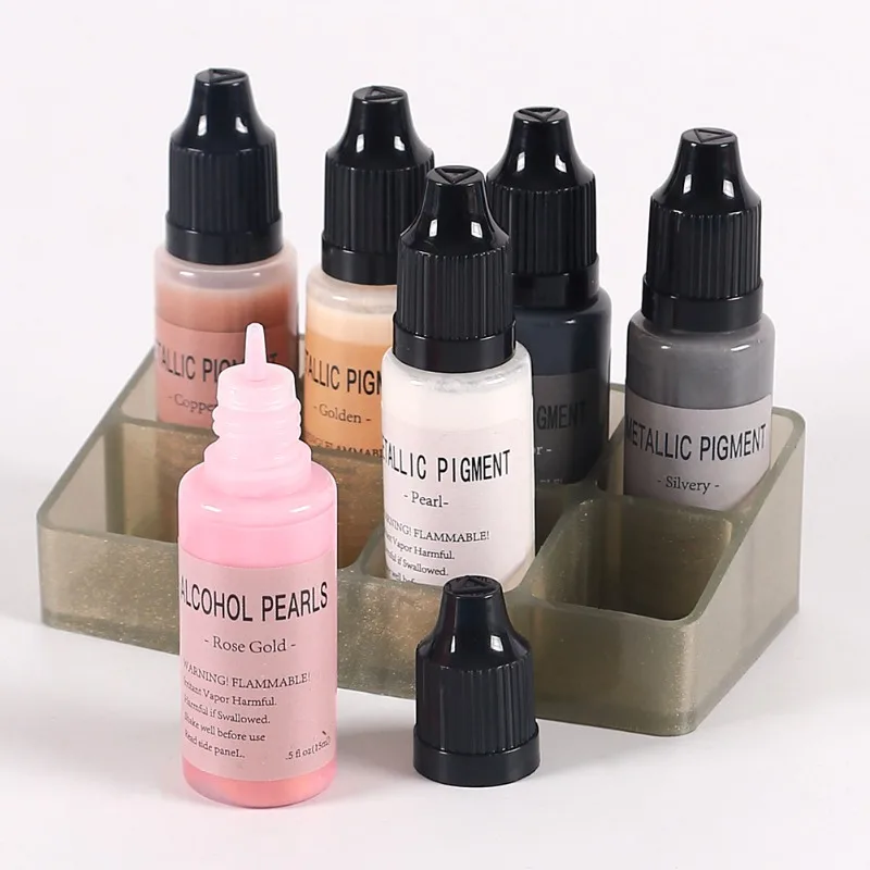 

6 Color Metal Self-shading Color Essence Alcohol Ink Metal Mixture Diy Handmade Painting AB Drops Glue UV Color Essence 15ml