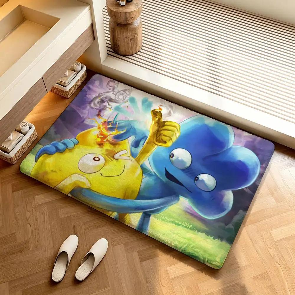 B-BFDI Four and X 4x  Shower Room Absorbent Small Floor Mat Soft Comfortable Decorative Foot Mat