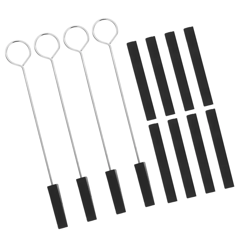 

1 set 12 Pieces Piano Tuning Mute Kit 4 Forks 8 Bars Black Rubber Metal Tools for Maintenance Musical Instruments Accessories