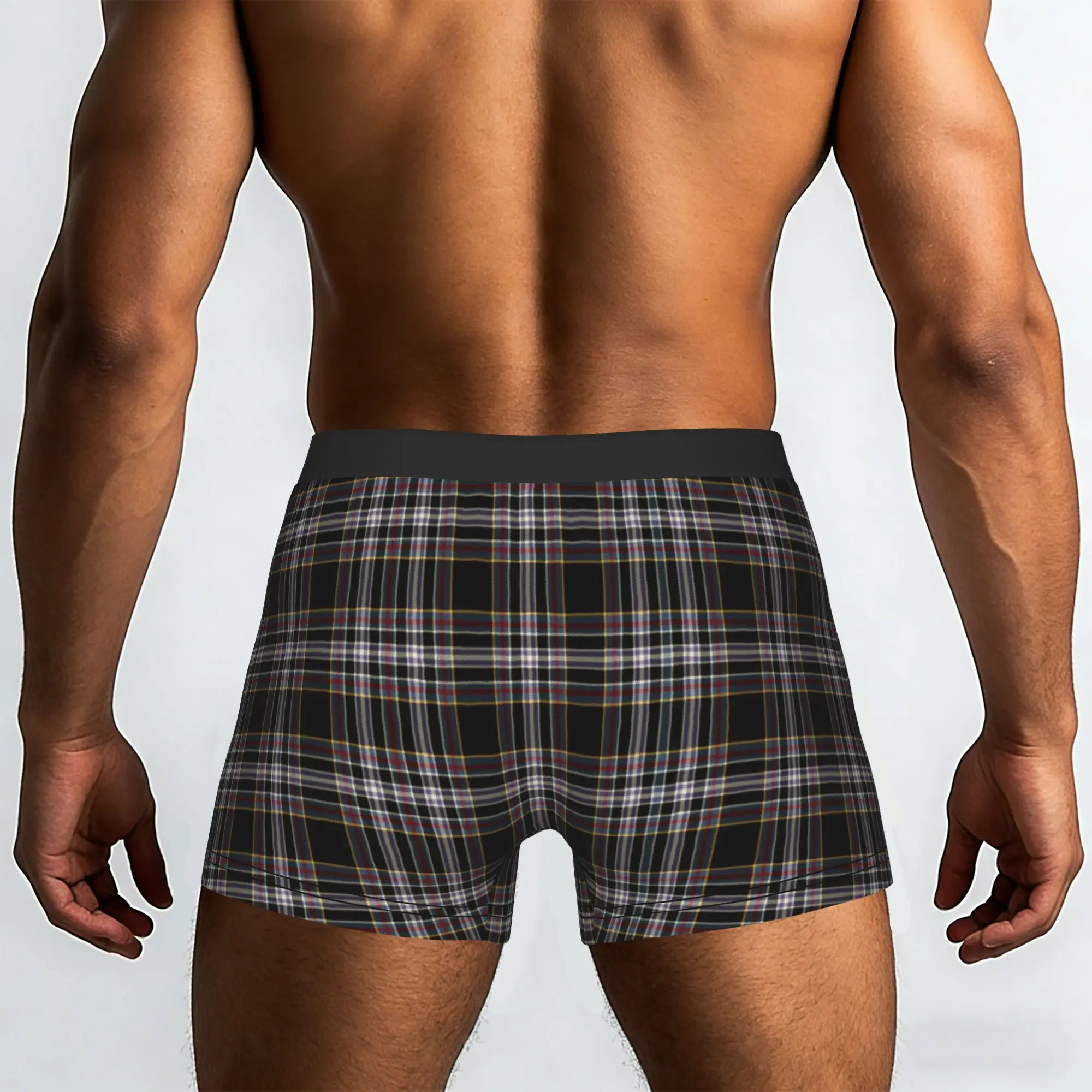 Classic Dark Tartan Plaid Pattern  Underpants Homme Panties Male Underwear Comfortable Shorts Boxer Briefs